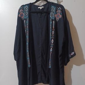 American Eagle  Outfitters Womens M/M BLACK WITH MULTI COLOR EMBROIDERY...